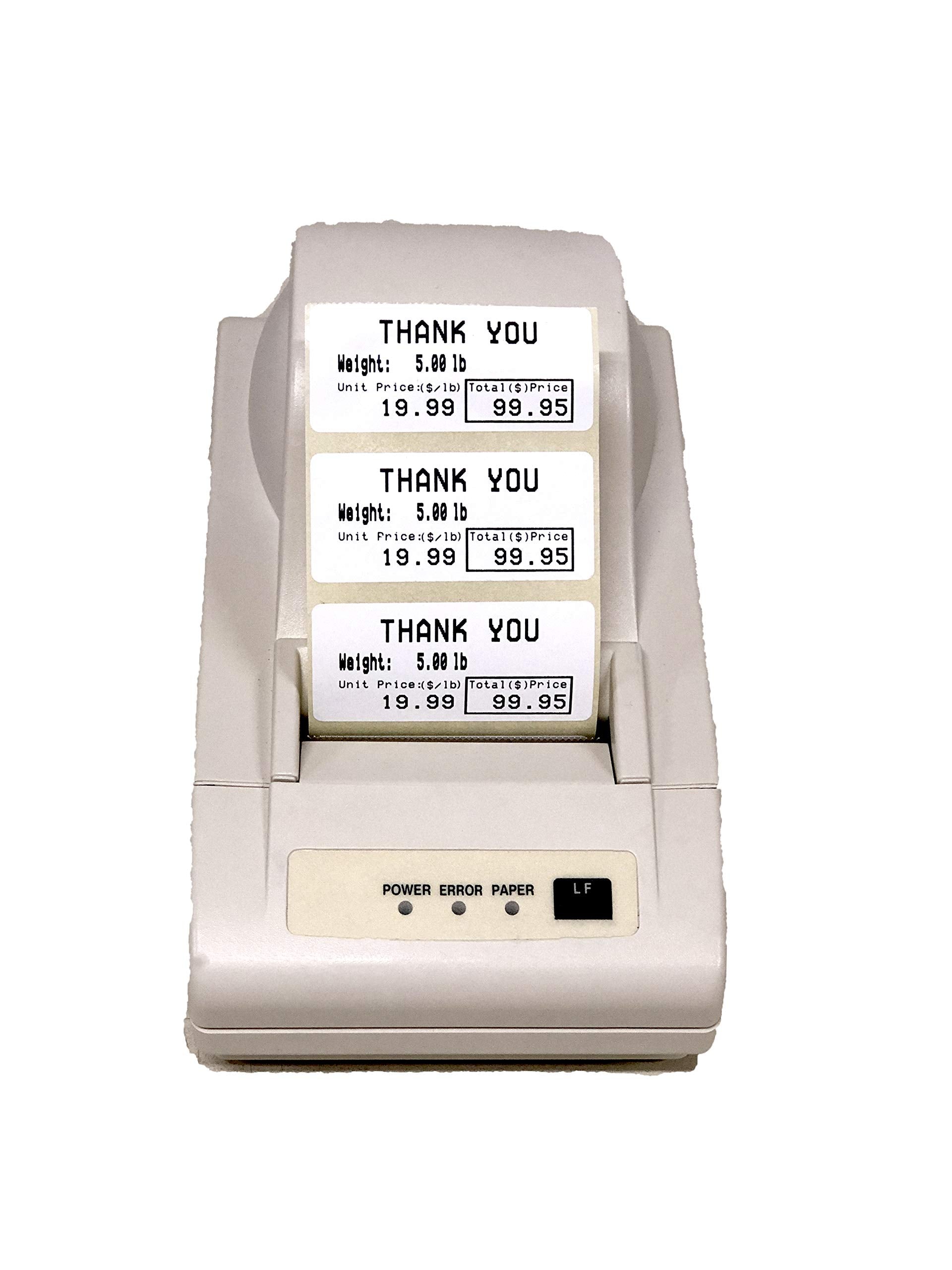 Aquos CAS Printing Scale Label Rolls (8060) – Rectangular Blank Thermal Label Rolls | CAS Scale Labels for Grocery Stores, Butcher Shops, Delis & Supermarkets | Made in USA