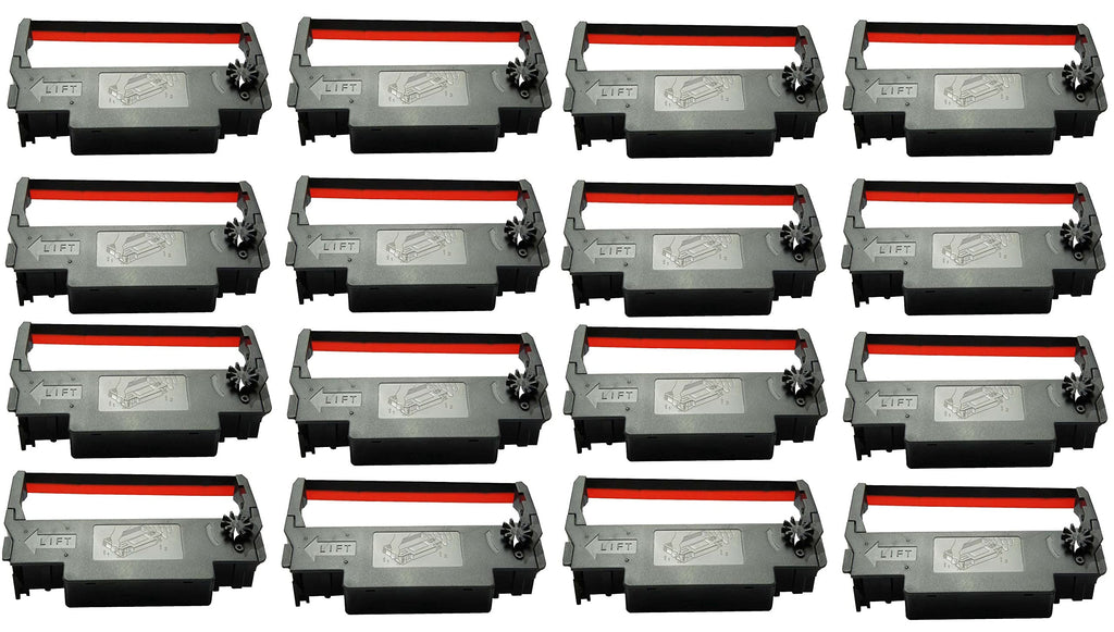 Bixolon (RRC-201BR-16) ERC-30, 16-Pack KD02-00057A Black and Red Ribbon Cartridge ink Compatible with SNBC SRP-275 & SRP-270 (GRC-220BR)