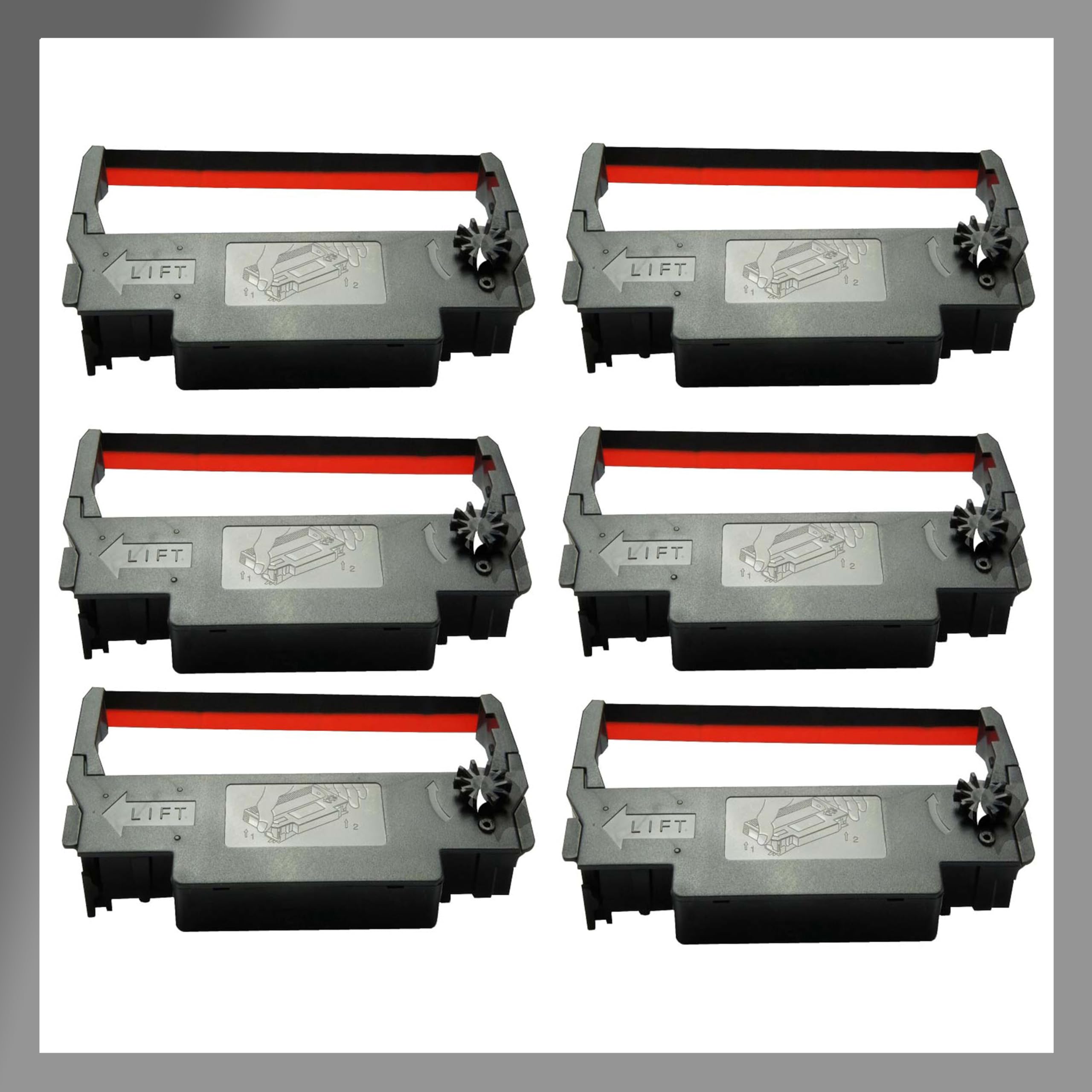 POKANIC ERC-30/34 / 38 Black and Red Ink Ribbon Cartridge Roller Replacement Receipt Kitchen Printer Compatible with Epson TM-200, TMU-220, TMU-230, Bixolon, SNBC SRP-275, SRP-270, BTP-M280