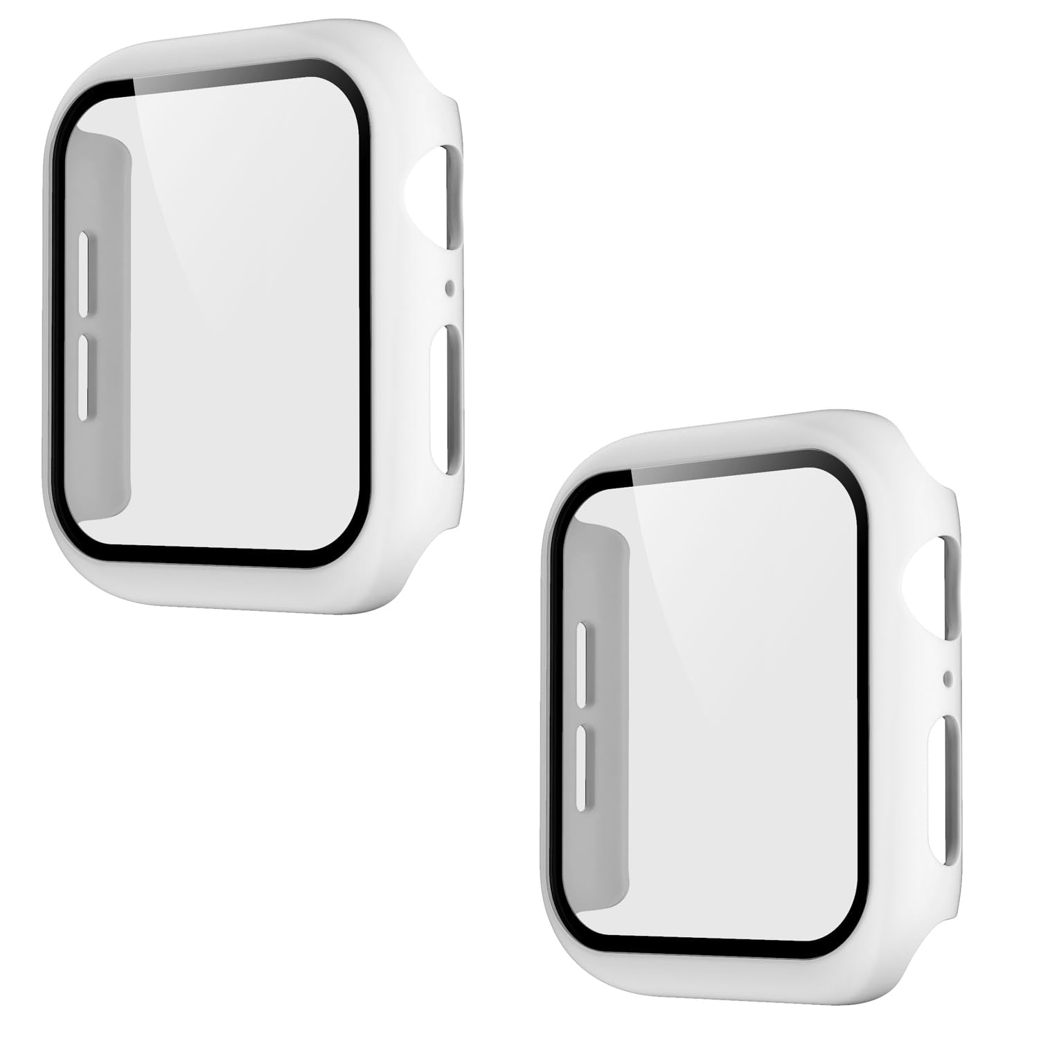Pokanic [2 Pack Compatible with Apple Watch 9 8 7 6 5 4 3 2 1 SE Series iWatch 9H Tempered Glass Case Full Screen Protector Cover Scratch