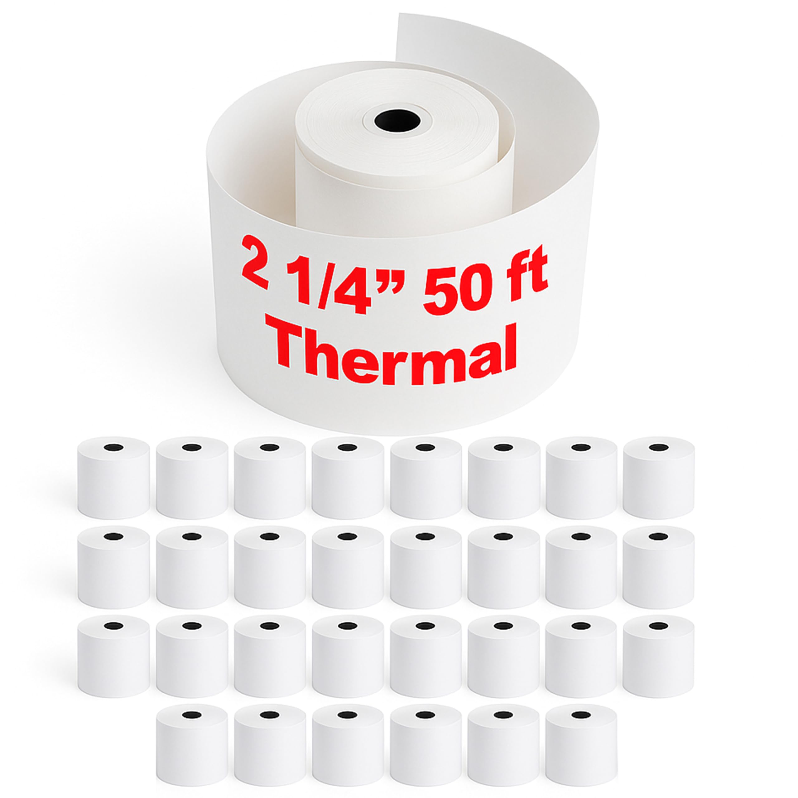 Pokanic Thermal Receipt Paper Rolls [3 1/8/" x 230'] x [30 Rolls] Compatible with Clover Mini Mobile Square POS System Credit Card Machine Calculators Star Printers
