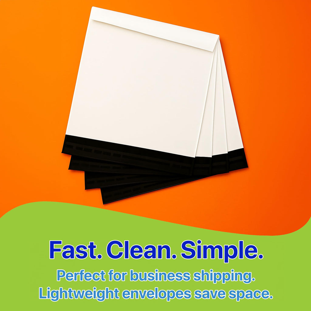 Pokanic Poly Mailers White Bags [Size #5] - [12" x 15.5"] x [100 Pack] 2 mil, Shipping Envelope Self-Sealing Envelopes Plastic Mailing Durable Water-Resistant Strong Adhesive
