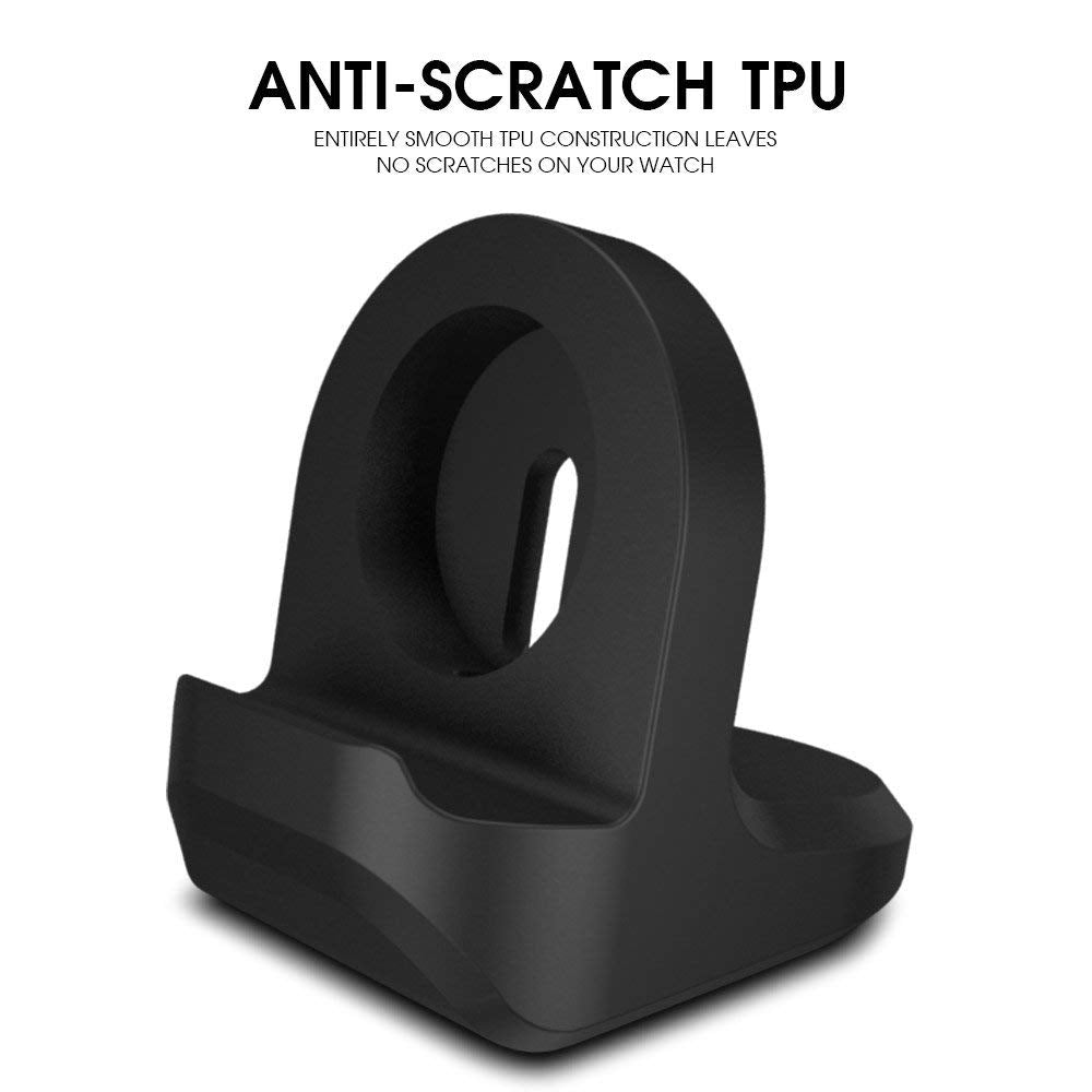 Watch Stand Compatible Apple Watch with All Series and All Models, Silicone Charging Dock with Nightstand Mode and Cable Management Slot, Portable Desk Holder for Home or Travel