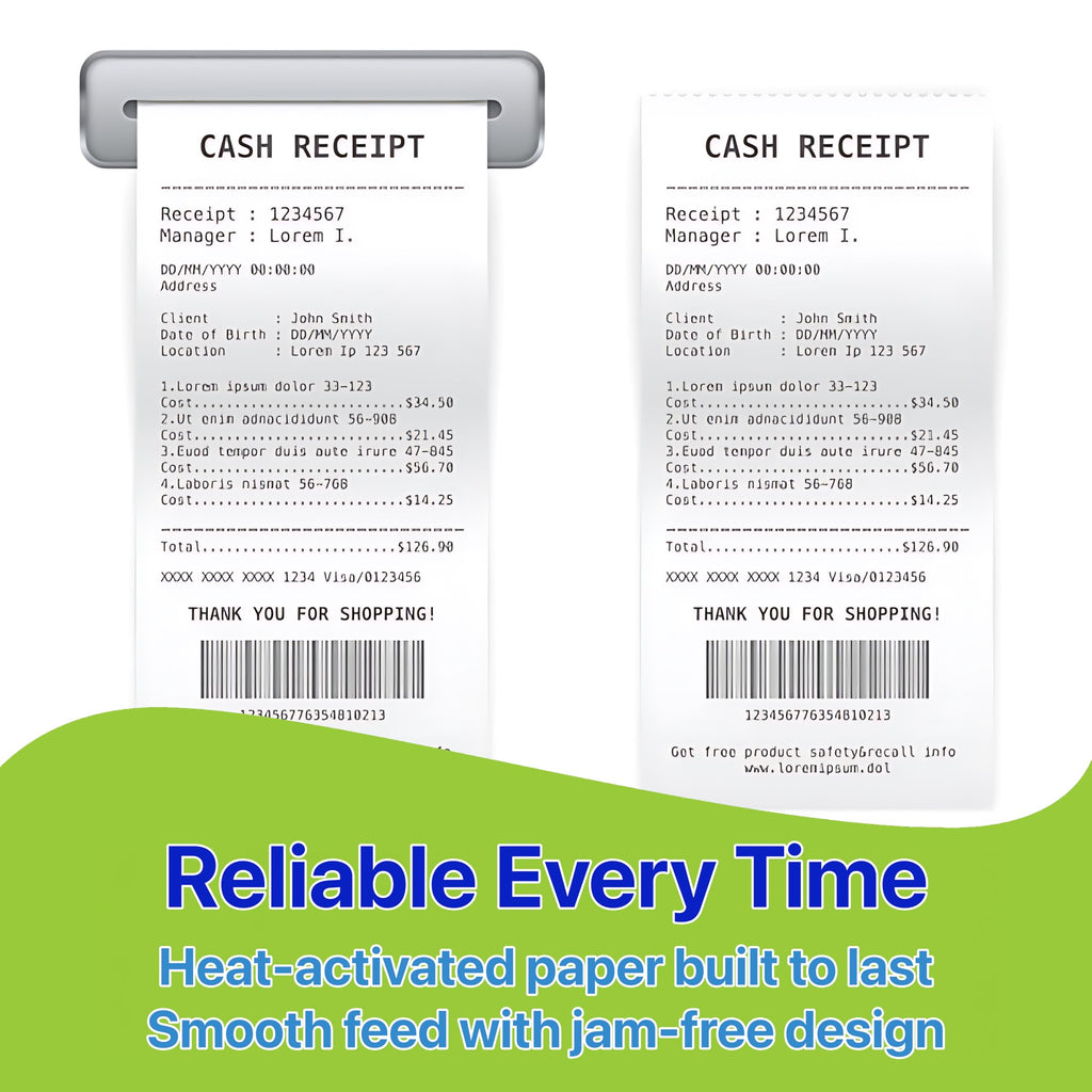 Pokanic Thermal Receipt Paper Rolls [3 1/8/" x 230'] x [30 Rolls] Compatible with Clover Mini Mobile Square POS System Credit Card Machine Calculators Star Printers