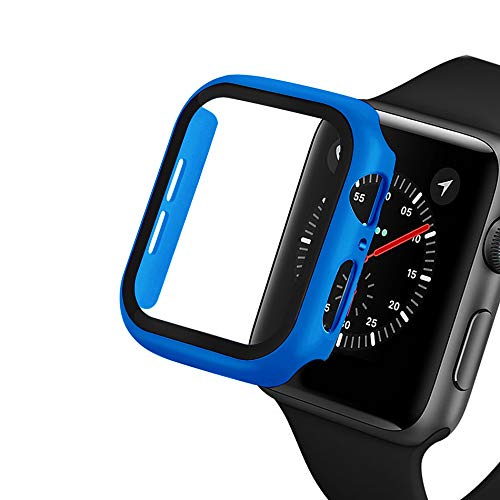 Pokanic [2 Pack Compatible with Apple Watch 9 8 7 6 5 4 3 2 1 SE Series iWatch 9H Tempered Glass Case Full Screen Protector Cover Scratch