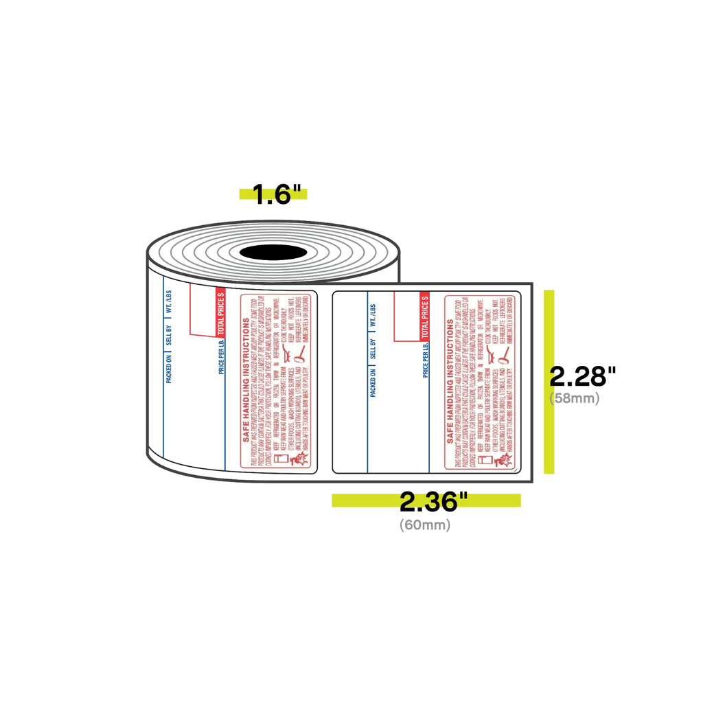 CAS Labels LST Thermal - Printer Printing Scale Compatible with CAS LP-1000 CL-5000 CL-5500 CL-7200, Easy Weigh LS-100, VisionTech DLP-300