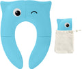 POKANIC Toilet Potty Training Seat Cover, Travel Toilet Seat, Folding Non Slip Silicone Pads, Travel Portable Reusable Kids Toddlers Boys Girls, Carry Bag