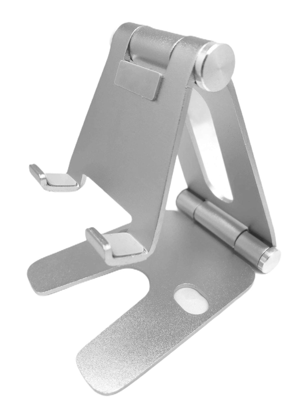 POKANIC Cell Phone Fully Foldable Stand Dock Holder Cradle Mount Organizer Charger Station Table Desk Office School Kitchen Travel Portable Adjustable Multi-Angle Aluminum Pouch