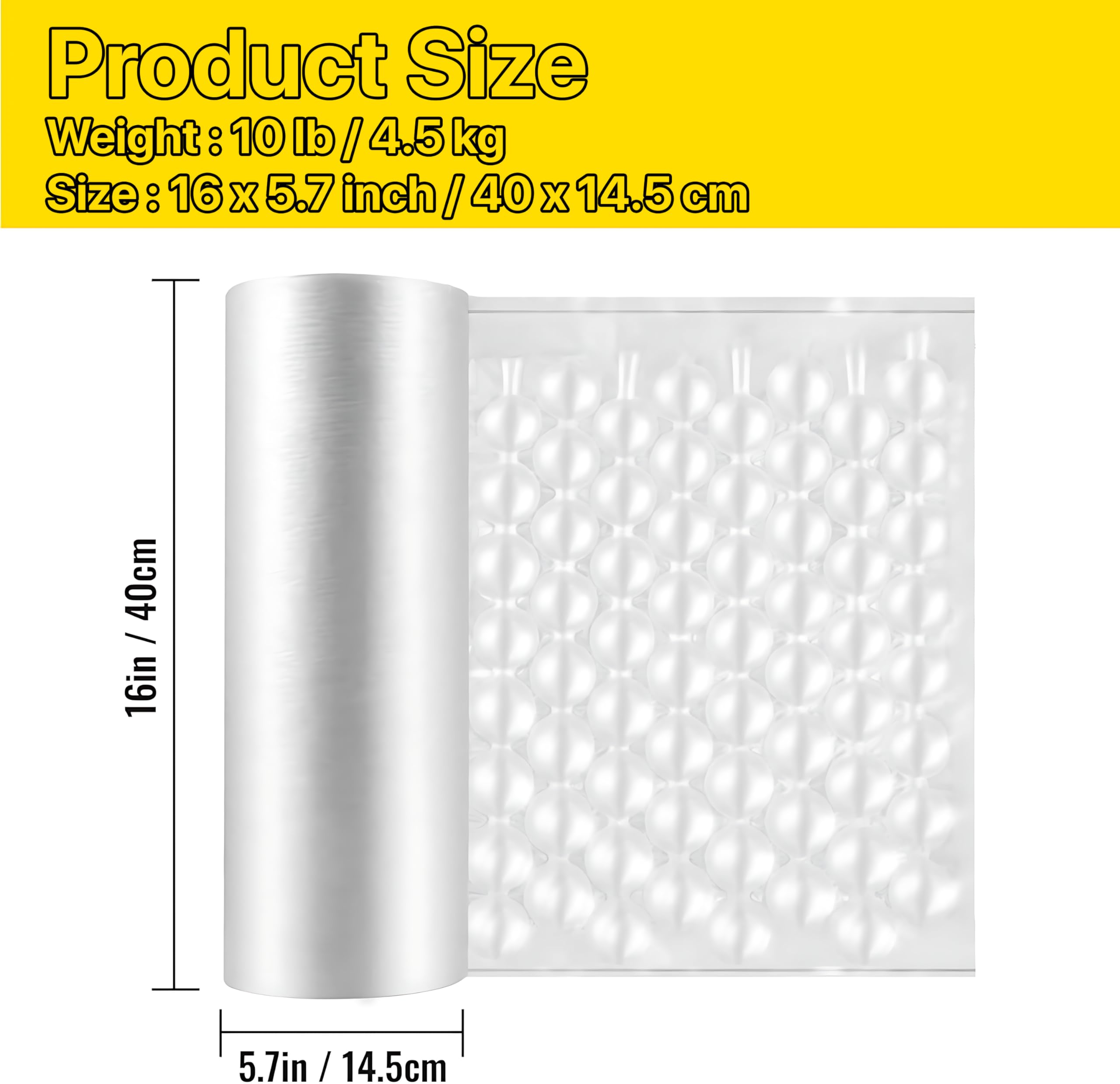 Pokanic Bubble Wrap Air Cushion Roll Inflatable Pillow Bags Film Size 16 x 13 inch, Length 985 ft Packing Shipping Moving