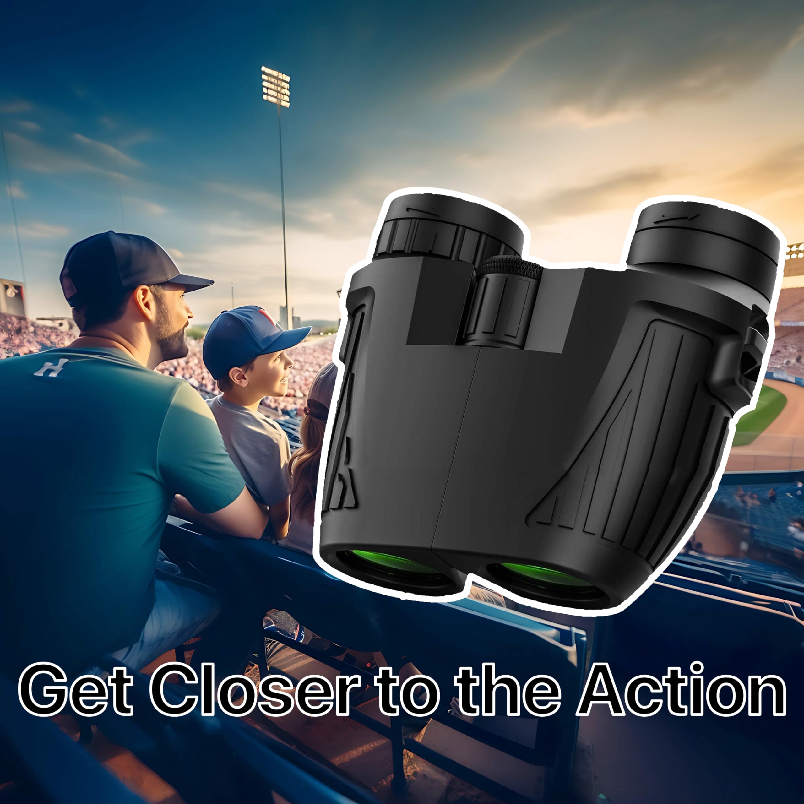 Pokanic Binoculars High-Resolution [12 x 25 Optics] Clear Vision Compact Size for Travel, Camping, Hiking, Bird Watching, Wildlife, Outdoor Adventure