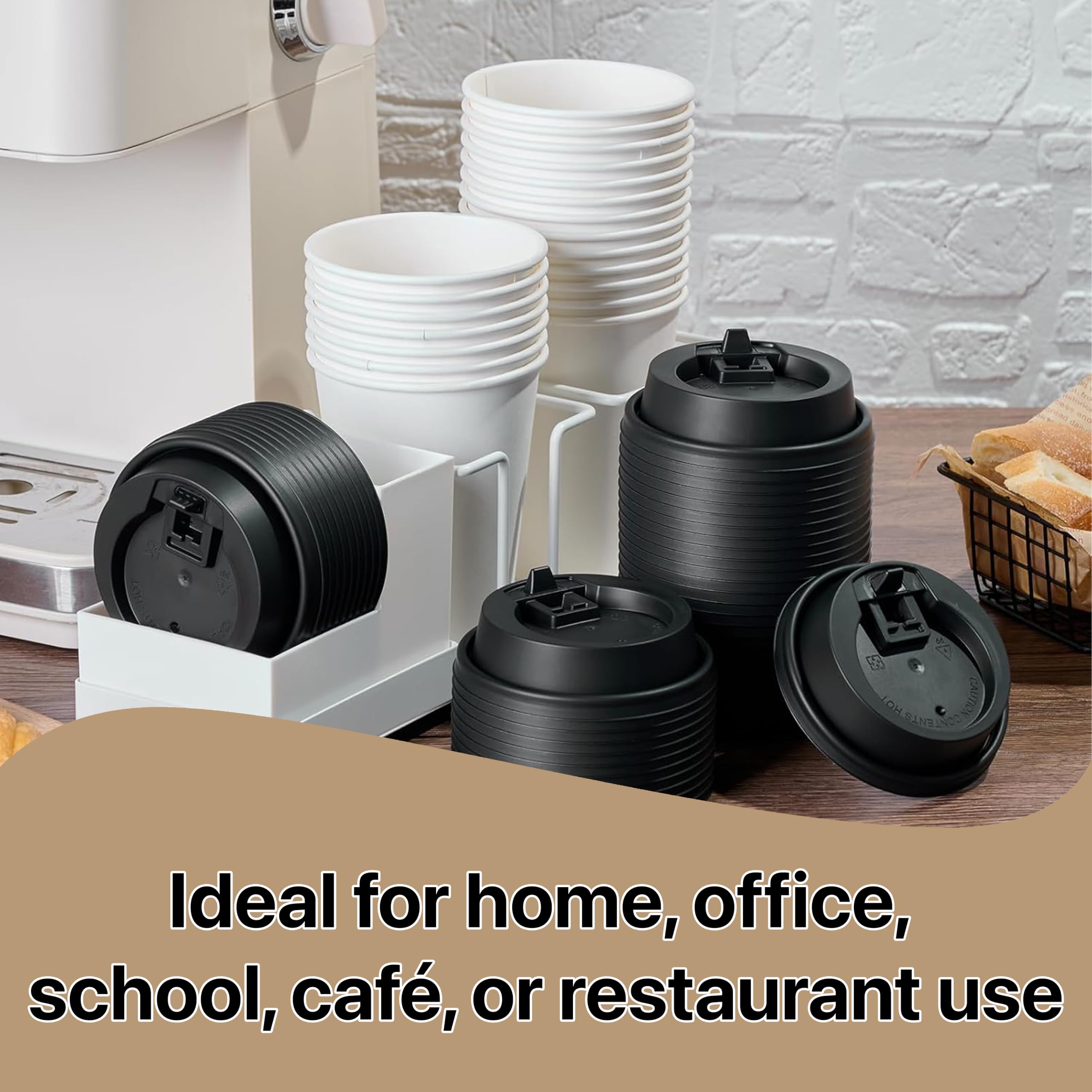 Pokanic Paper White Cups [ oz] with Lids and Sleeves x [10 Set] Disposable Hot Cold Coffee Water Beverage Drinking for School Office Home Kitchen Cafe Restaurant