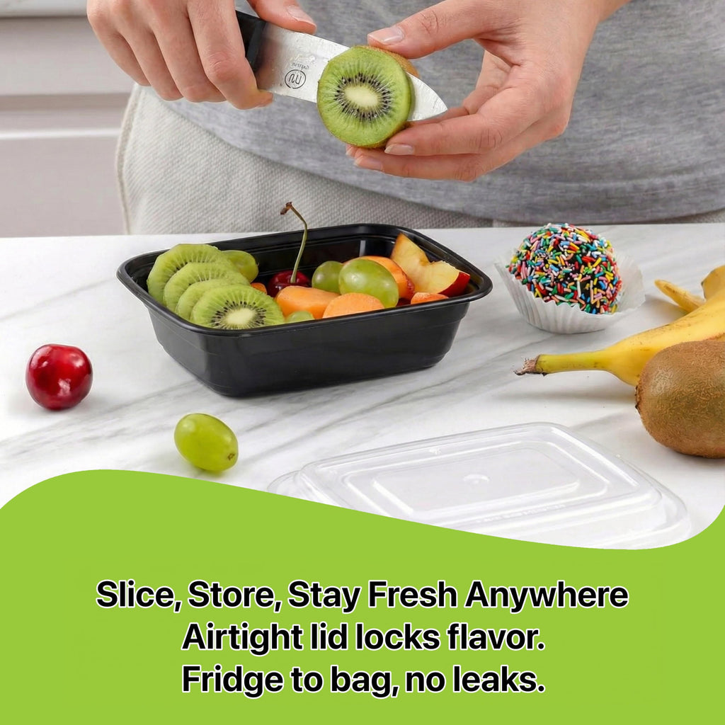 Pokanic Meal Prep Containers [ Set] oz with Lids, 1 compartment, Stackable, Reusable, Leakproof, Food Safe, Microwave, Freezer & Dishwasher Safe for Food Prep Storage Bento Box