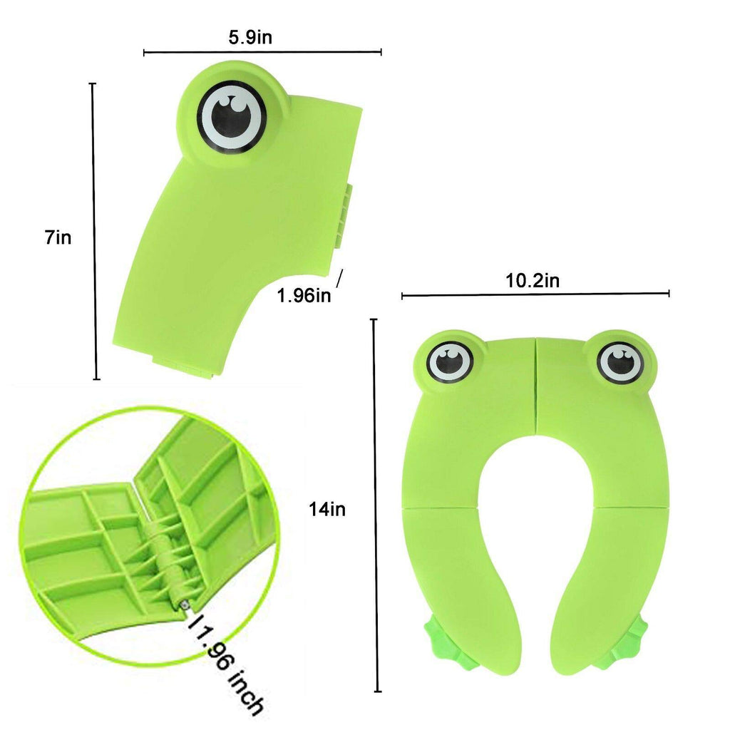 POKANIC Toilet Potty Training Seat Cover, Travel Toilet Seat, Folding Non Slip Silicone Pads, Travel Portable Reusable Kids Toddlers Boys Girls, Carry Bag