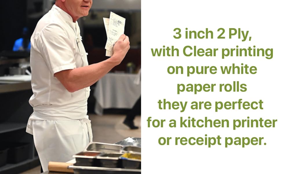Pokanic 3" x 90' 2 Ply White Canary Carbonless Paper Rolls Kitchen Receipt Printer POS Cash Register Compatible with Clover Epson SNBC Star Sam4s Ellix Bixolon Printers