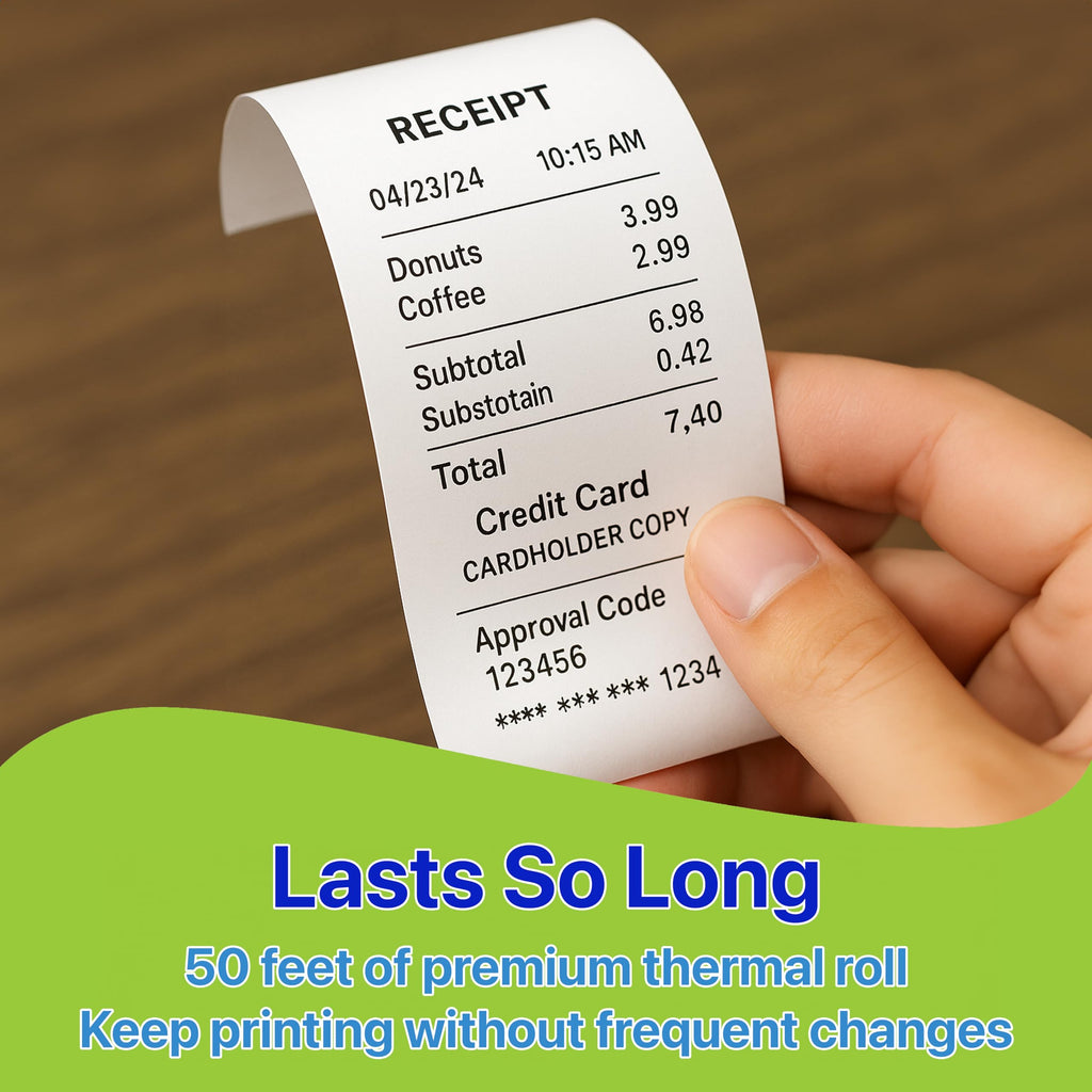 Pokanic Thermal Receipt Paper Rolls [3 1/8/" x 230'] x [30 Rolls] Compatible with Clover Mini Mobile Square POS System Credit Card Machine Calculators Star Printers