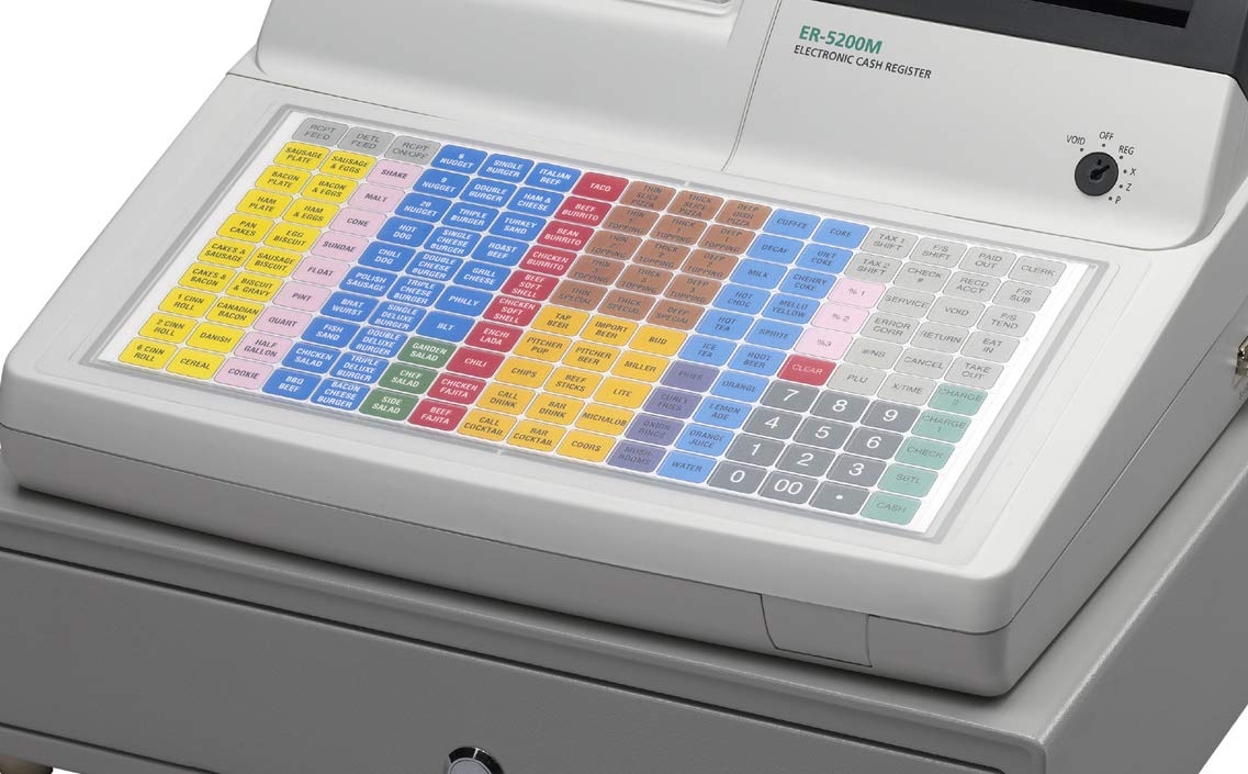 SAM4S ER-5200M, SPS-520FT, SPS-530FT, SER-7000 / Flat Keyboard Cover Silicone Skin Cash Register Protective Wet Cover Overlay