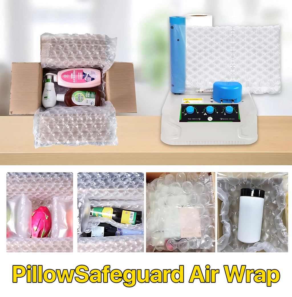 Pokanic Bubble Wrap Air Cushion Roll Inflatable Pillow Bags Film Size 16 x 13 inch, Length 985 ft Packing Shipping Moving