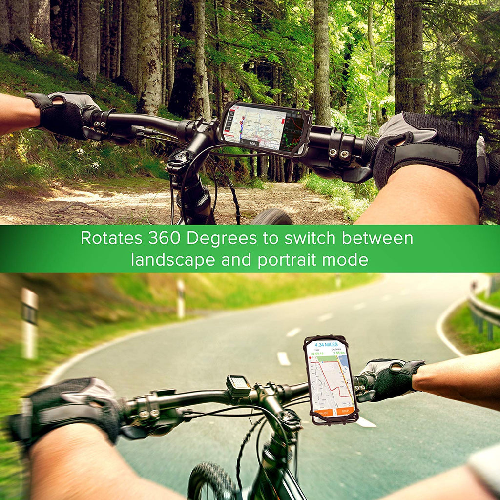 Pokanic Bike Cell Phone Mount, Silicone Bike Bicycle Motorcycle MTB Stroller Handlebar, Universal Cycling Holder Fits 360° Rotation Compatible with All Apple iPhone Samsung Galaxy, Google Pixel