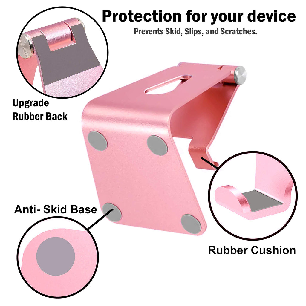 Pokanic Phone & Tablet Stand Adjustable Multi‑Angle Aluminum Phone & Tablet Stand Non‑Slip Dock/Cradle/Charging Station for Desktop, Bed, Kitchen, Office