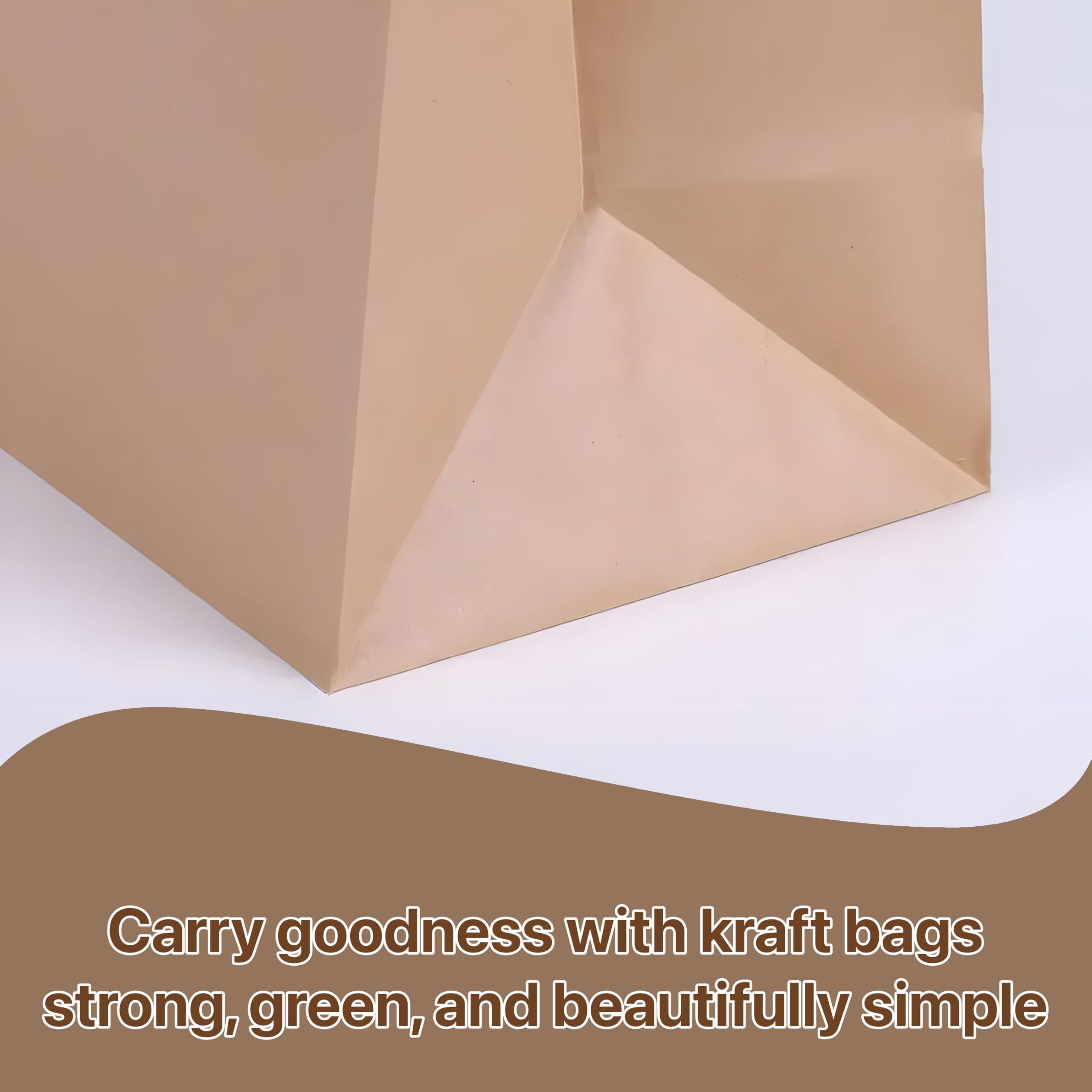 Pokanic Lunch Brown Paper Bags x 500 pcs (10 x 5 x 3 inch) Bulk Kraft 4 lb Capacity Eco Friendly Reusable Heavy DutyDisposable for Grocery Snacks Crafts Lunch Sandwich Food