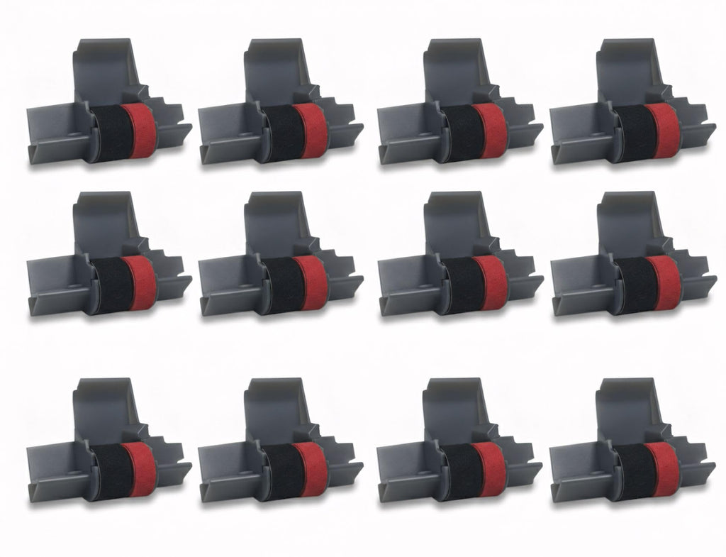 IR-40T x [12 Pack] Black and Red Ink Roller Ribbon Cartridge Compatible with Casio Canon and Sharp Printing Calculators and Cash Registers (12 Pack)