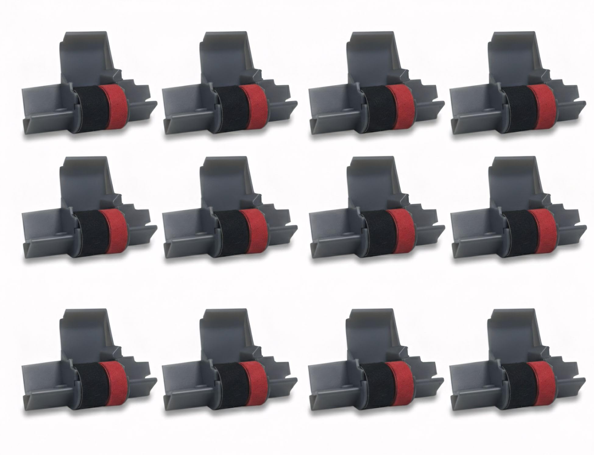 IR-40T x [12 Pack] Black and Red Ink Roller Ribbon Cartridge Compatible with Casio Canon and Sharp Printing Calculators and Cash Registers (12 Pack)