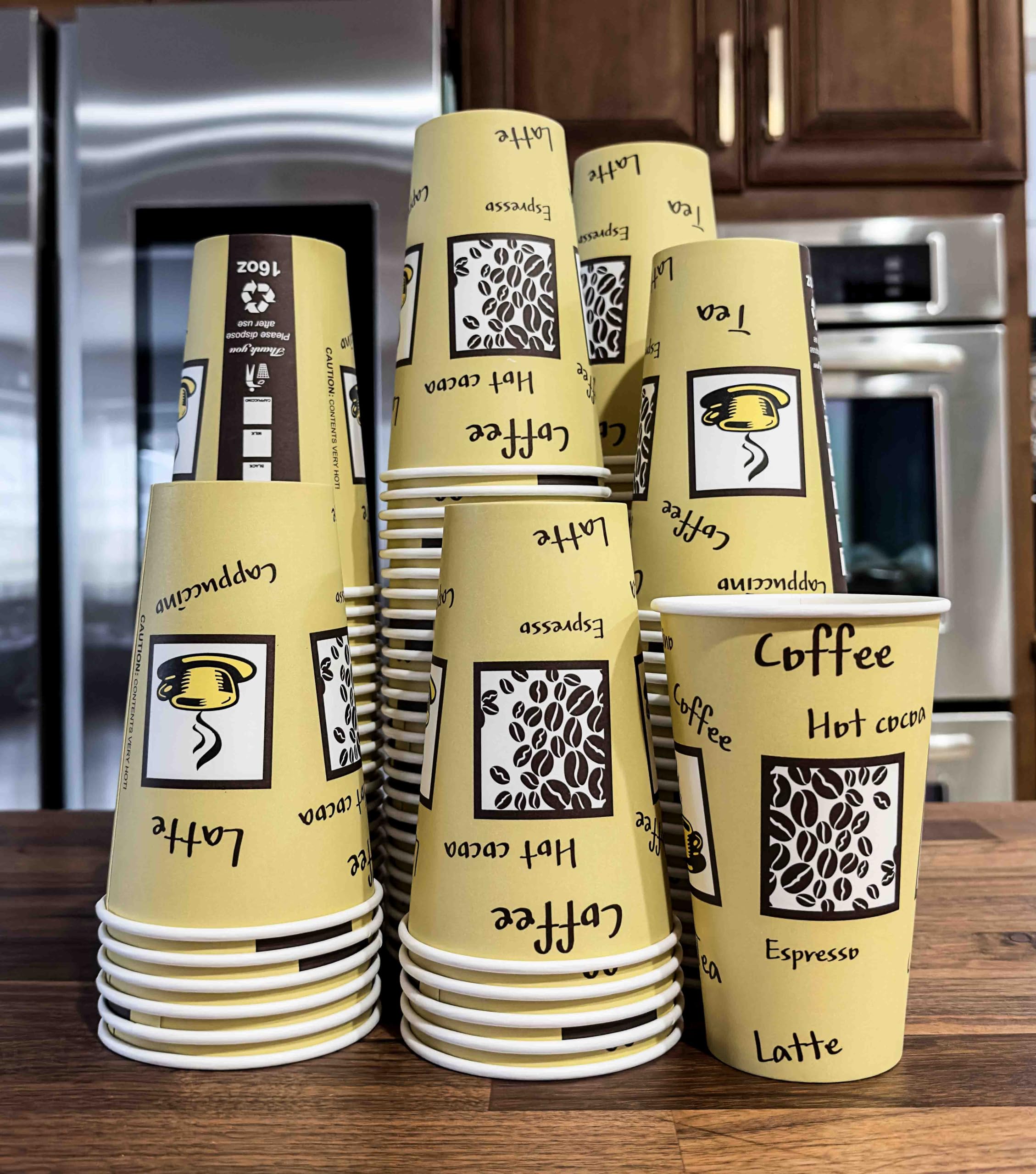 Pokanic Paper Cups oz Pack Disposable Hot Cold Beverage Drinking Coffee Water Juice Tea Party Travel Events Cafe Restaurant School Office Home Kitchen