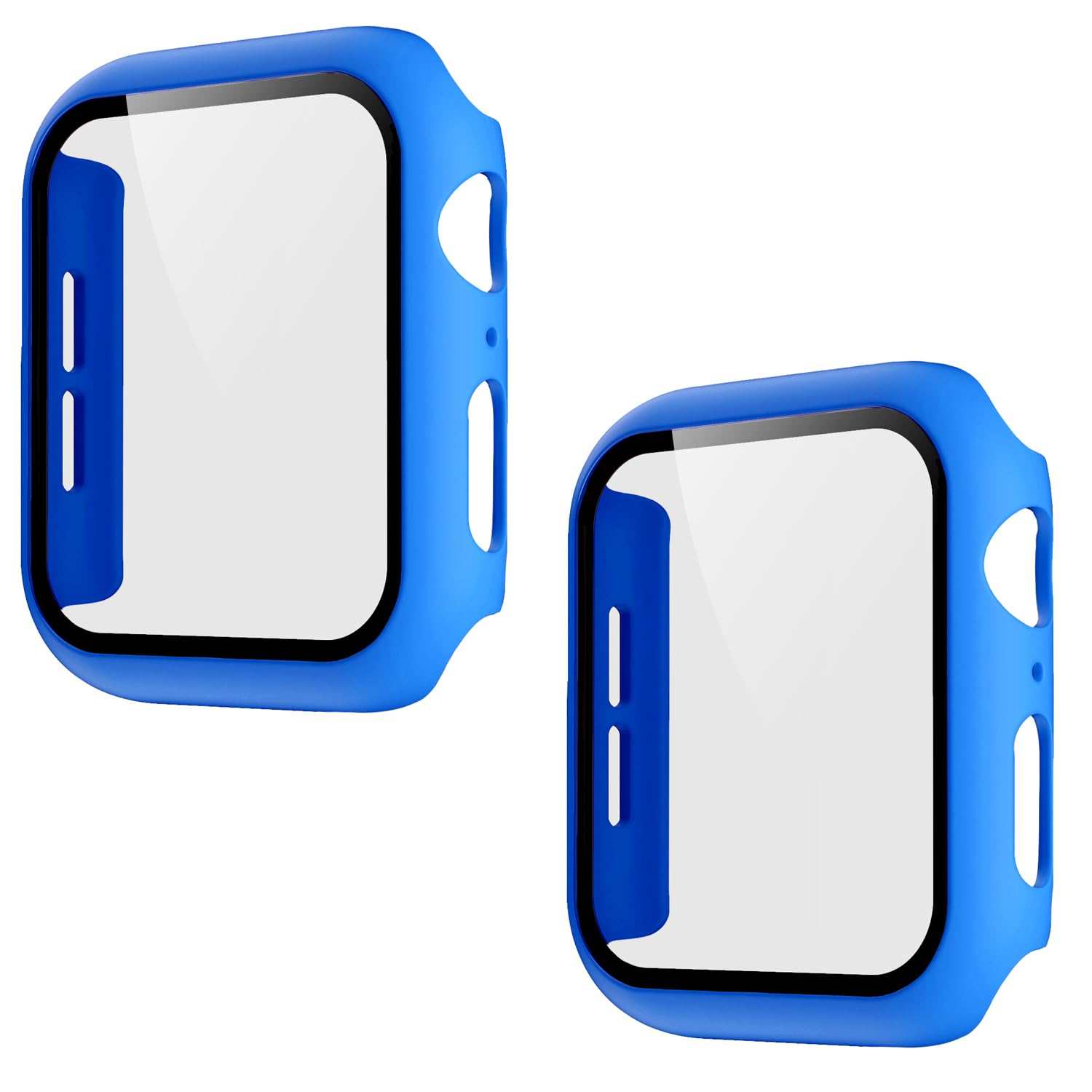 Pokanic [2 Pack Compatible with Apple Watch 9 8 7 6 5 4 3 2 1 SE Series iWatch 9H Tempered Glass Case Full Screen Protector Cover Scratch