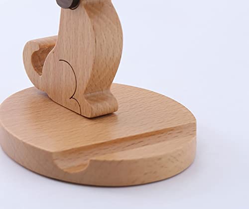 Pokanic Cell Phone Tablet Wooden Stand Dock Holder Cradle Mount Organizer Charger Station Table Desk Room Office School Kitchen Non-Slip Wood