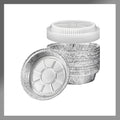 Pokanic Aluminum Foil Pans Round with Clear Dome Lids Recyclable Disposable Containers Straight Walls for Storing, Baking, Meal Prep & Reheating Freezer & Oven Safe