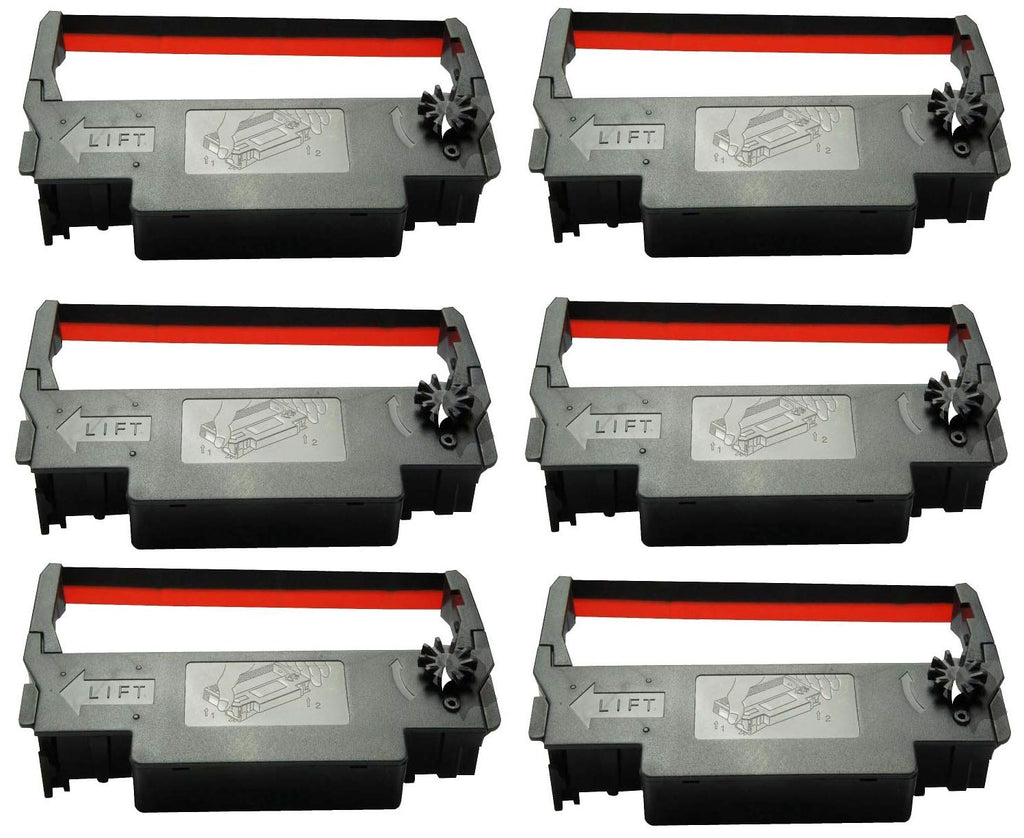 ERC-30 34 38 Ribbon Ink Cartridge Receipt Printer Black and Red, ERC30 Compatible with Epson Printer SNBC BTP-M280, BTP-M280A, BTP-M280B, BTP-M280D, BTP-M300, POS (6 Pack)