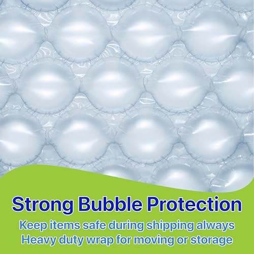 Pokanic Large Bubble Protection Clear Wrap [12 inch x ft] Air Cushion Inflatable Pillow Bags Heavy Duty Wrapping Packing Shipping Moving