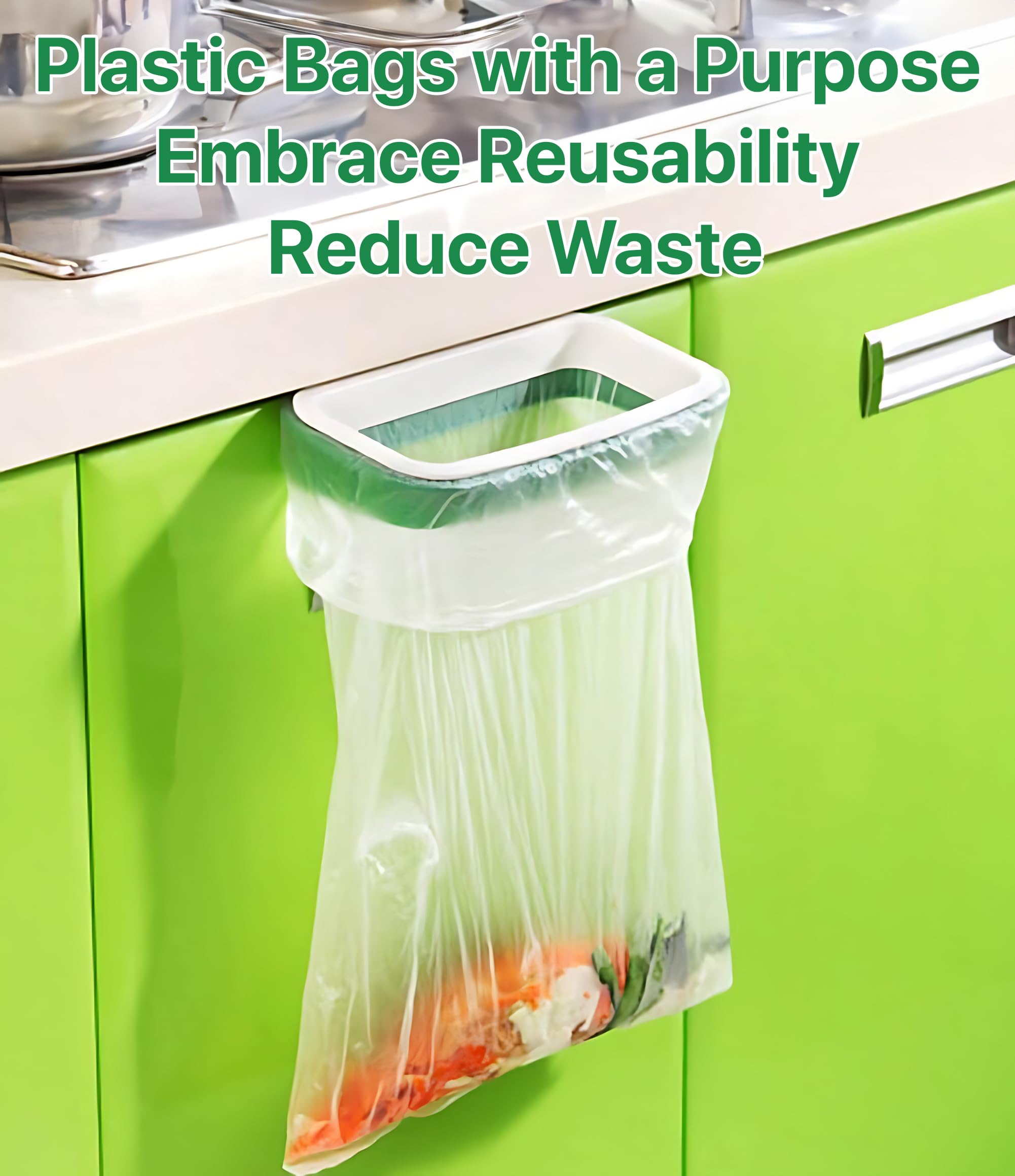 Pokanic Clear Plastic Produce Bags Reusable Washable Freshness Disposable Continuous Roll Easy Peel Off Kitchen Office Grocery Home Use for Produce Food Fruits Bread Storage