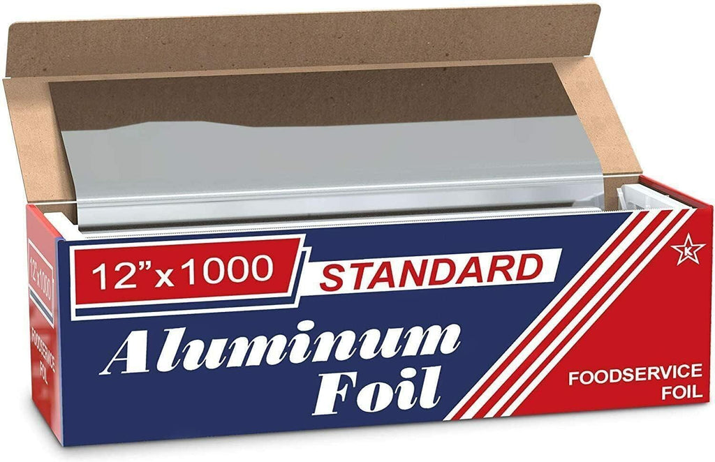 Pokanic Aluminum Foil Wrap Roll 12 in x1000 Feet Long | Industrial Size and Strength | Commercial Grade & Length Foil Wrap for Food Service Industry and Home Use| Strong Silver