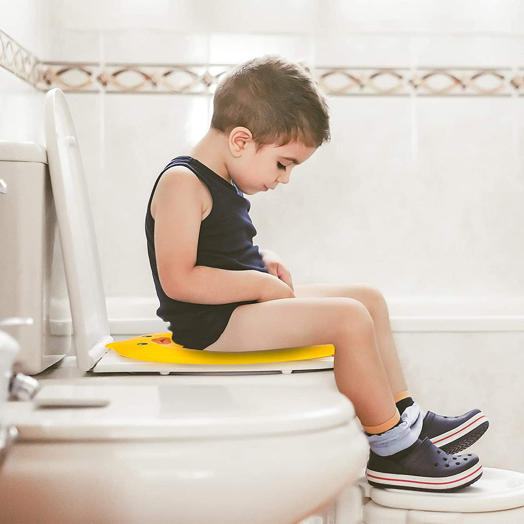 POKANIC Toilet Potty Training Seat Cover, Travel Toilet Seat, Folding Non Slip Silicone Pads, Travel Portable Reusable Kids Toddlers Boys Girls, Carry Bag