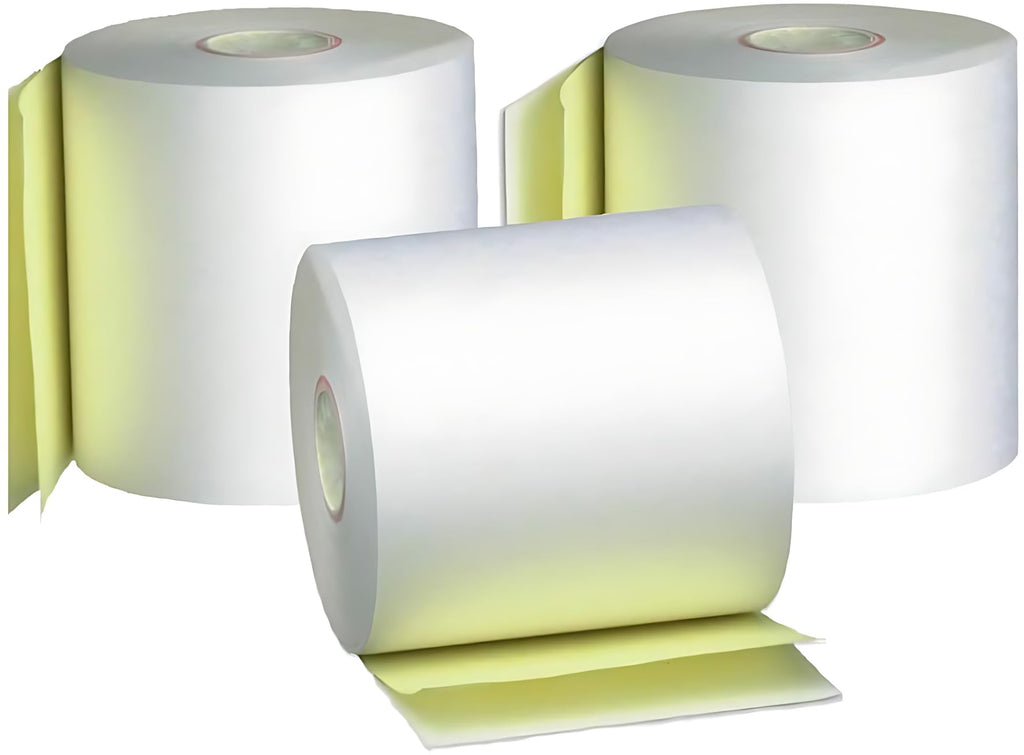Pokanic 3" x 90' 2 Ply White Canary Carbonless Paper Rolls Kitchen Receipt Printer POS Cash Register Compatible with Clover Epson SNBC Star Sam4s Ellix Bixolon Printers