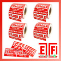 Pokanic Fragile x 500 Stickers Per Roll Handle with Care - Thank You Warning Red Permanent Adhesive Labels for Shipping Moving Packing