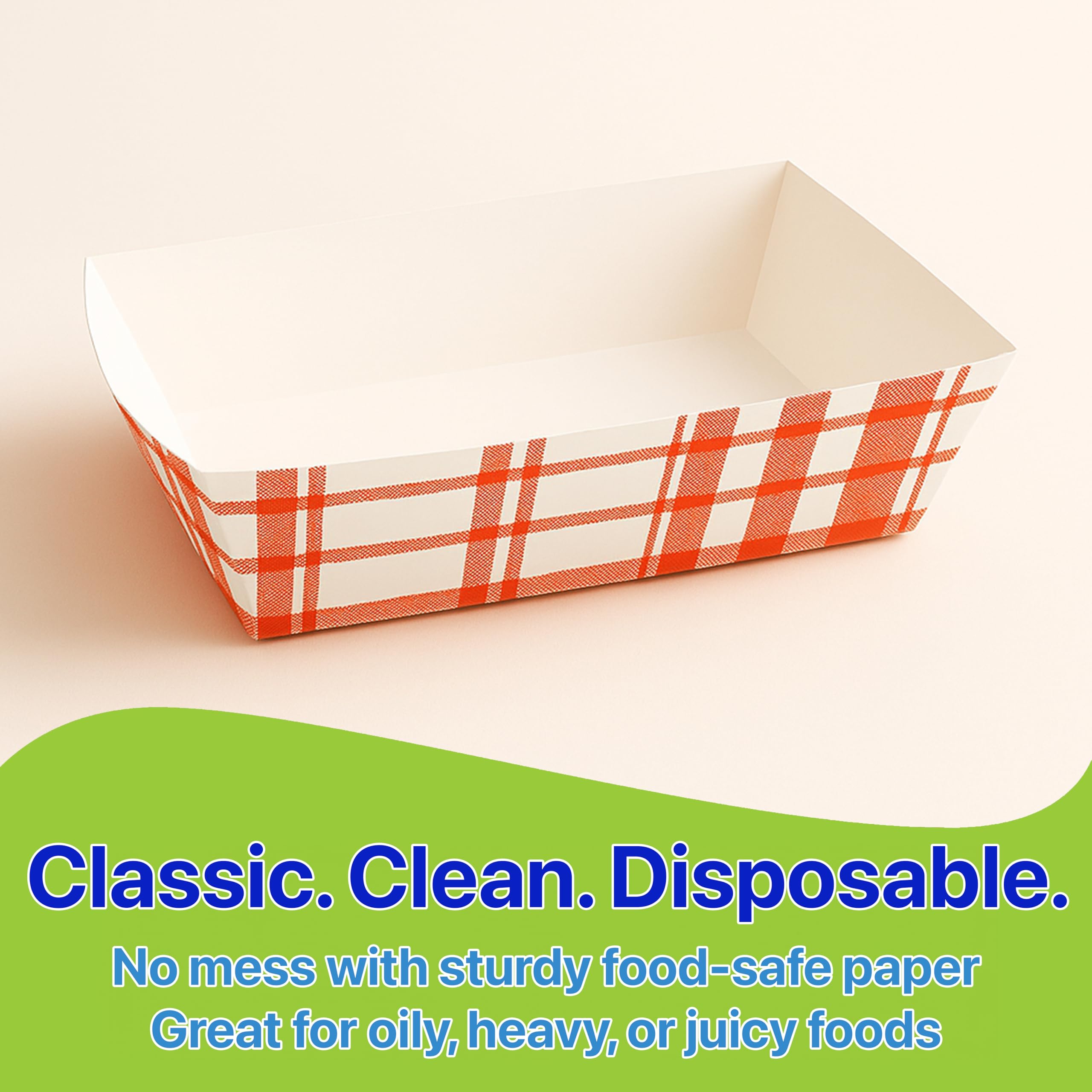 Pokanic Checkered Kraft Paper Boat Trays [ lb] x [ Pack] Disposable [ x x x] Containers Bowls Baskets Heavy-Duty Foods Snacks Hot Dogs Sandwich Burgers Popcorn Chips Tacos Nachos