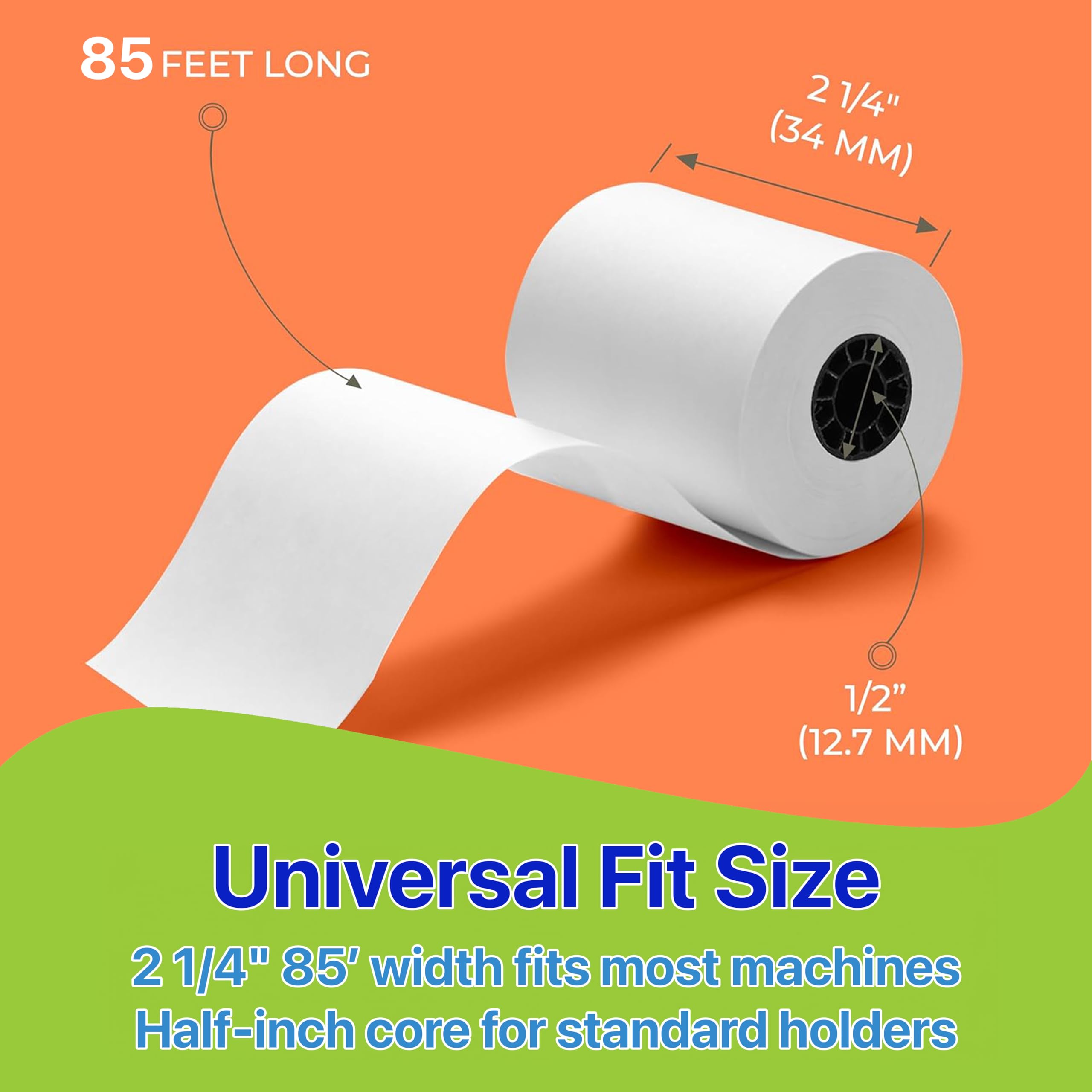Pokanic Thermal Receipt Paper Rolls [3 1/8/" x 230'] x [30 Rolls] Compatible with Clover Mini Mobile Square POS System Credit Card Machine Calculators Star Printers