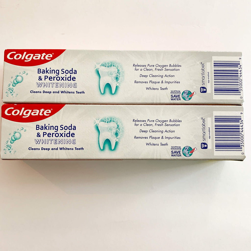 Colgate Baking Soda & Peroxide Whitening with Frosty Mint Stripe, Bonus Tube 60% Free, 4 oz