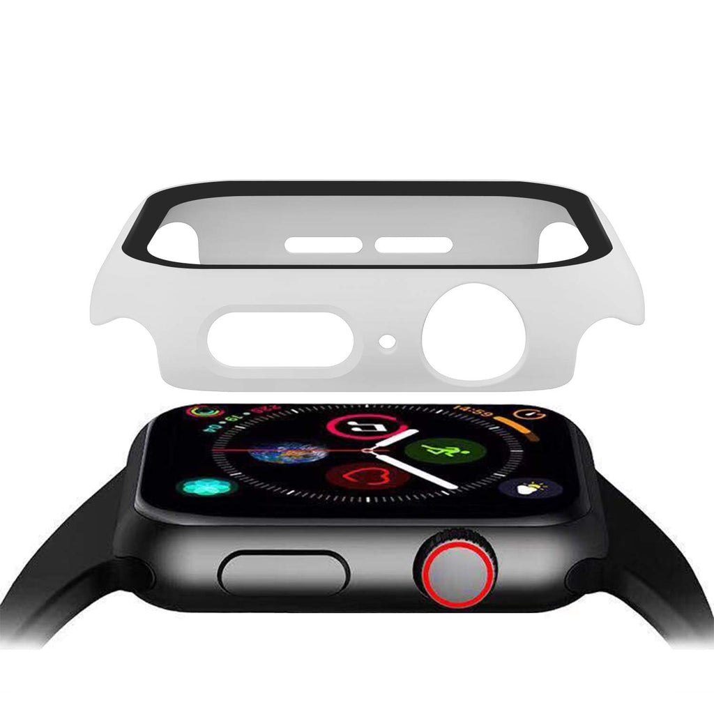Pokanic [2 Pack Compatible with Apple Watch 9 8 7 6 5 4 3 2 1 SE Series iWatch 9H Tempered Glass Case Full Screen Protector Cover Scratch
