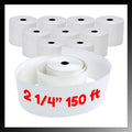 Pokanic 2 1/4 x 150 ft 1 Ply Bond White Paper Rolls 2.25 inch x 150' Adding Machine Kitchen Receipt Printer POS Cash Register Compatible with Epson SNBC Star Sam4s Ellix Bixolon Calculators