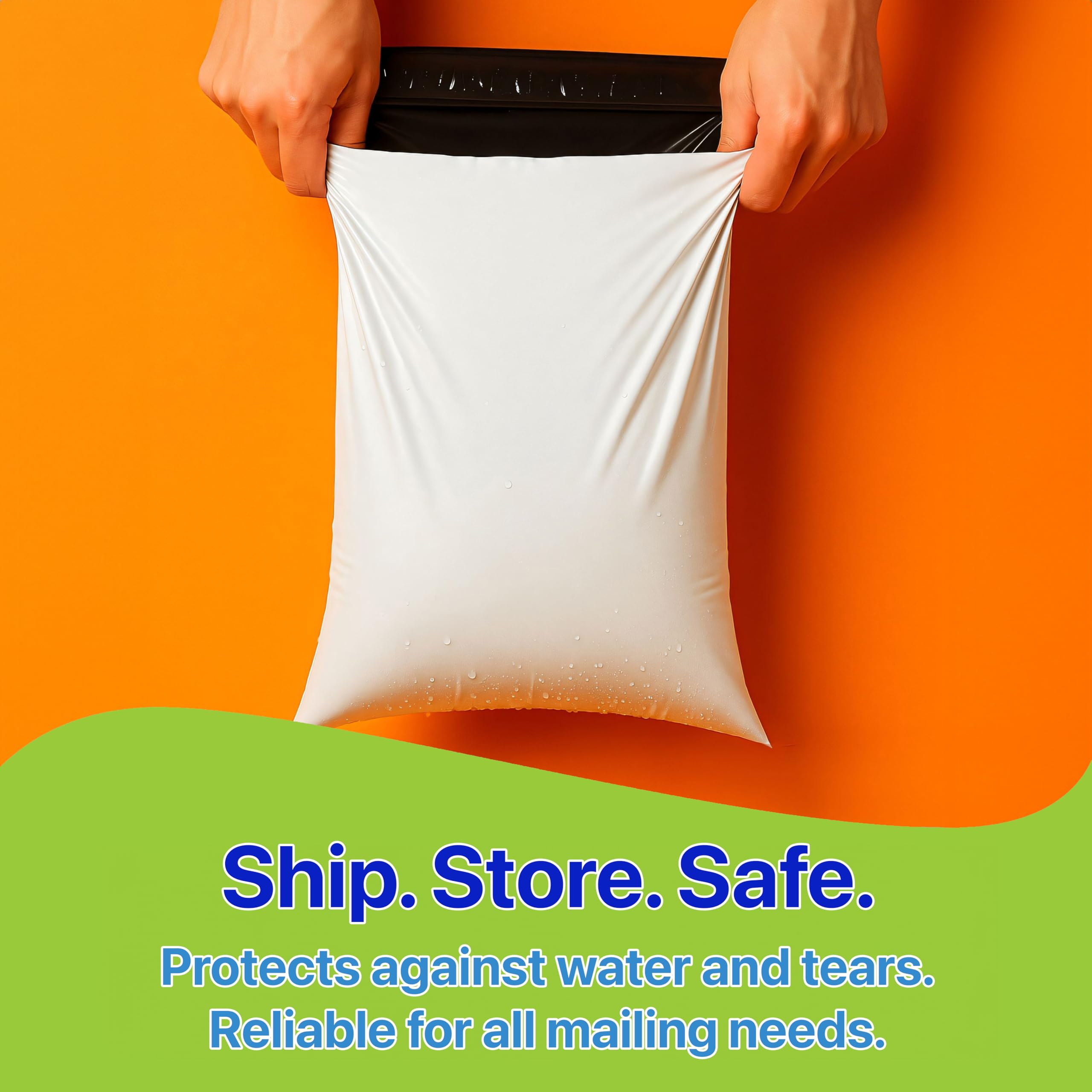 Pokanic Poly Mailers White Bags [Size #5] - [12" x 15.5"] x [100 Pack] 2 mil, Shipping Envelope Self-Sealing Envelopes Plastic Mailing Durable Water-Resistant Strong Adhesive