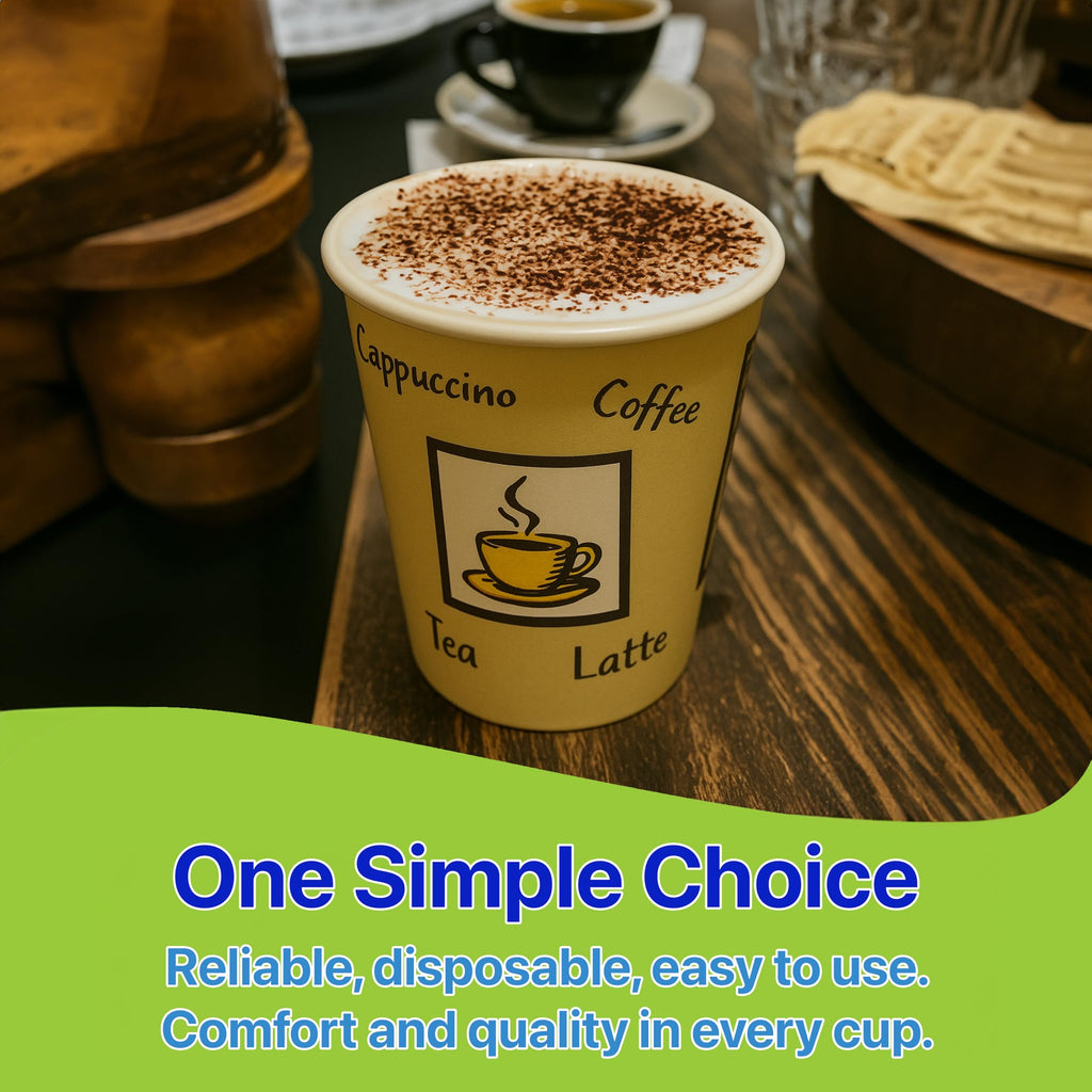Pokanic Paper Cups oz Pack Disposable Hot Cold Beverage Drinking Coffee Water Juice Tea Party Travel Events Cafe Restaurant School Office Home Kitchen