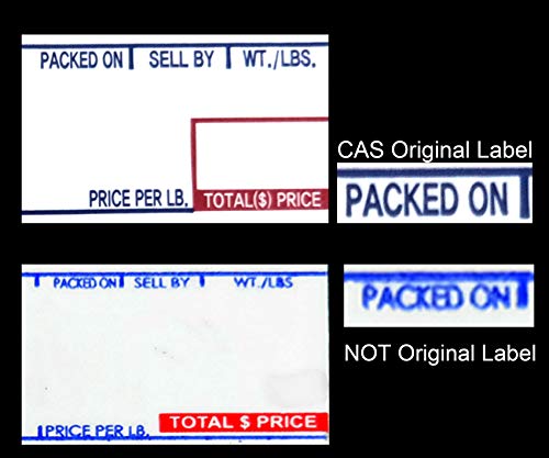 CAS LST-8000 Printing Scale Label, 58 x 30 mm, Non-UPC, 12 Rolls Per Case