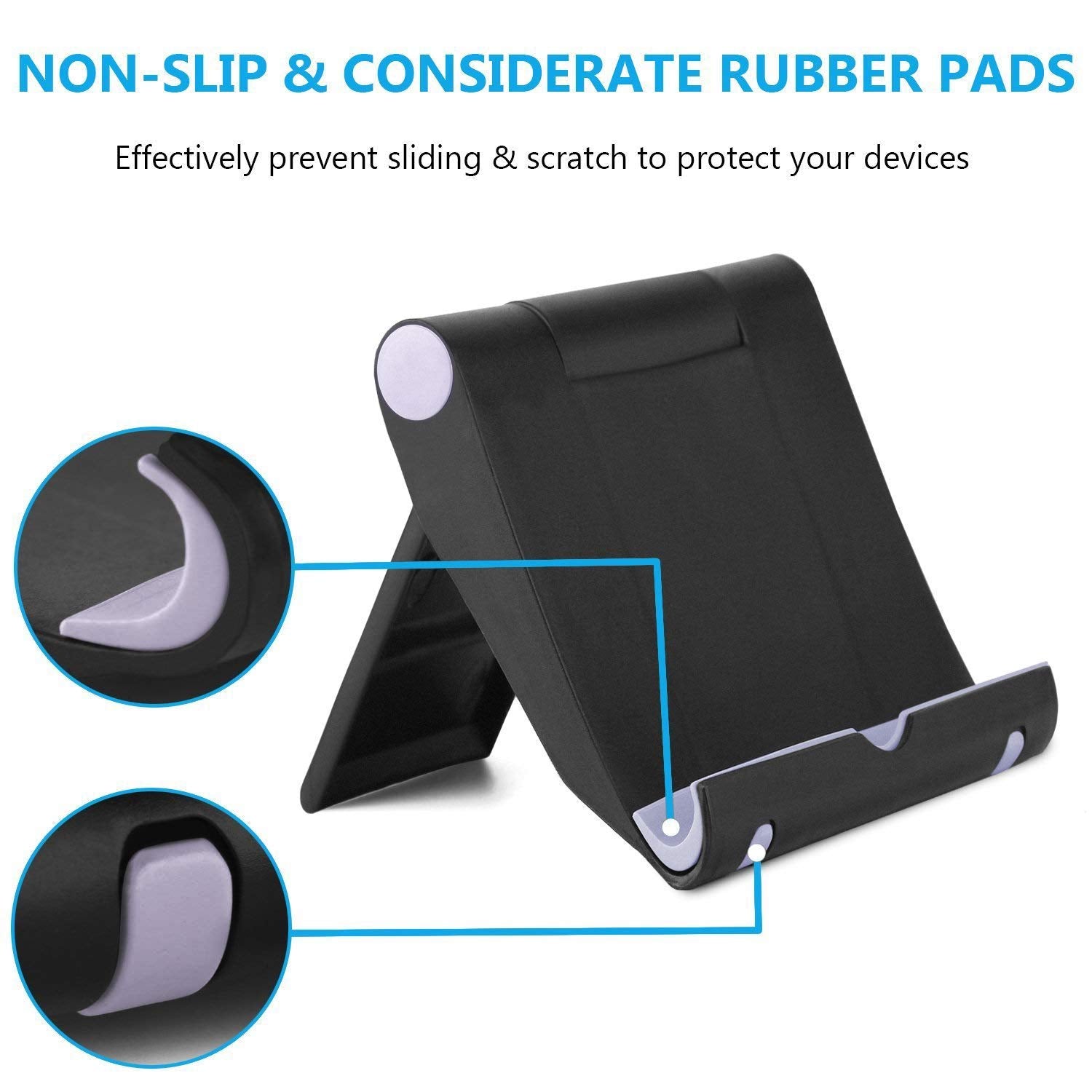 Pokanic Cell Phone Multi-Angle Stand Holder Mount Cradle Organizer Charger Station Tablet Desktop Bed Office School Kitchen Travel Foldable Portable Adjustable Universal Smartphones