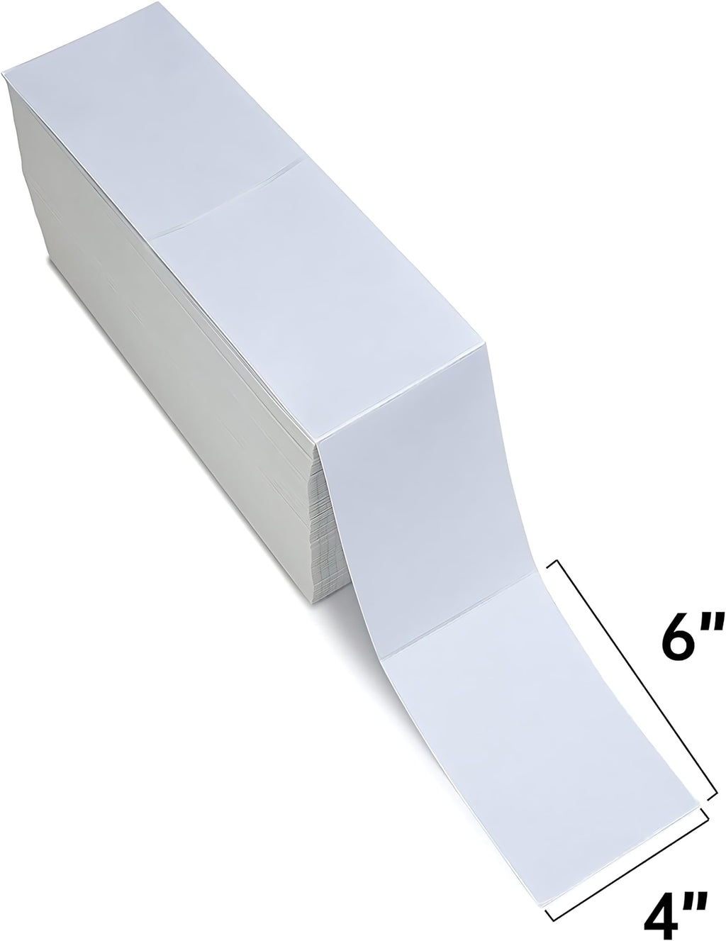 Pokanic Fanfold 4 x 6 inch Thermal Labels Stack Direct White Strong Adhesive Perforated Postage Shipping Printer Compatible with Zebra SNBC Epson Rollo