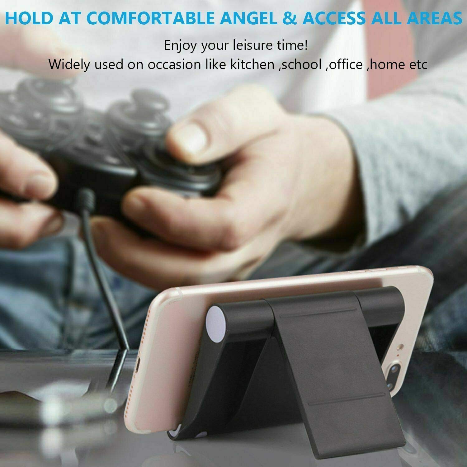 Pokanic Cell Phone Multi-Angle Stand Holder Mount Cradle Organizer Charger Station Tablet Desktop Bed Office School Kitchen Travel Foldable Portable Adjustable Universal Smartphones