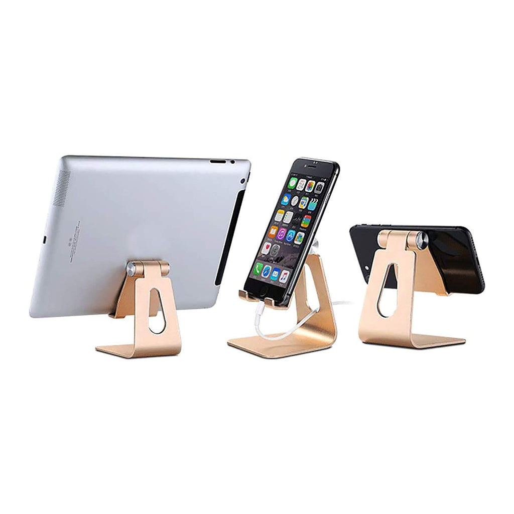 Pokanic Phone & Tablet Stand Adjustable Multi‑Angle Aluminum Phone & Tablet Stand Non‑Slip Dock/Cradle/Charging Station for Desktop, Bed, Kitchen, Office