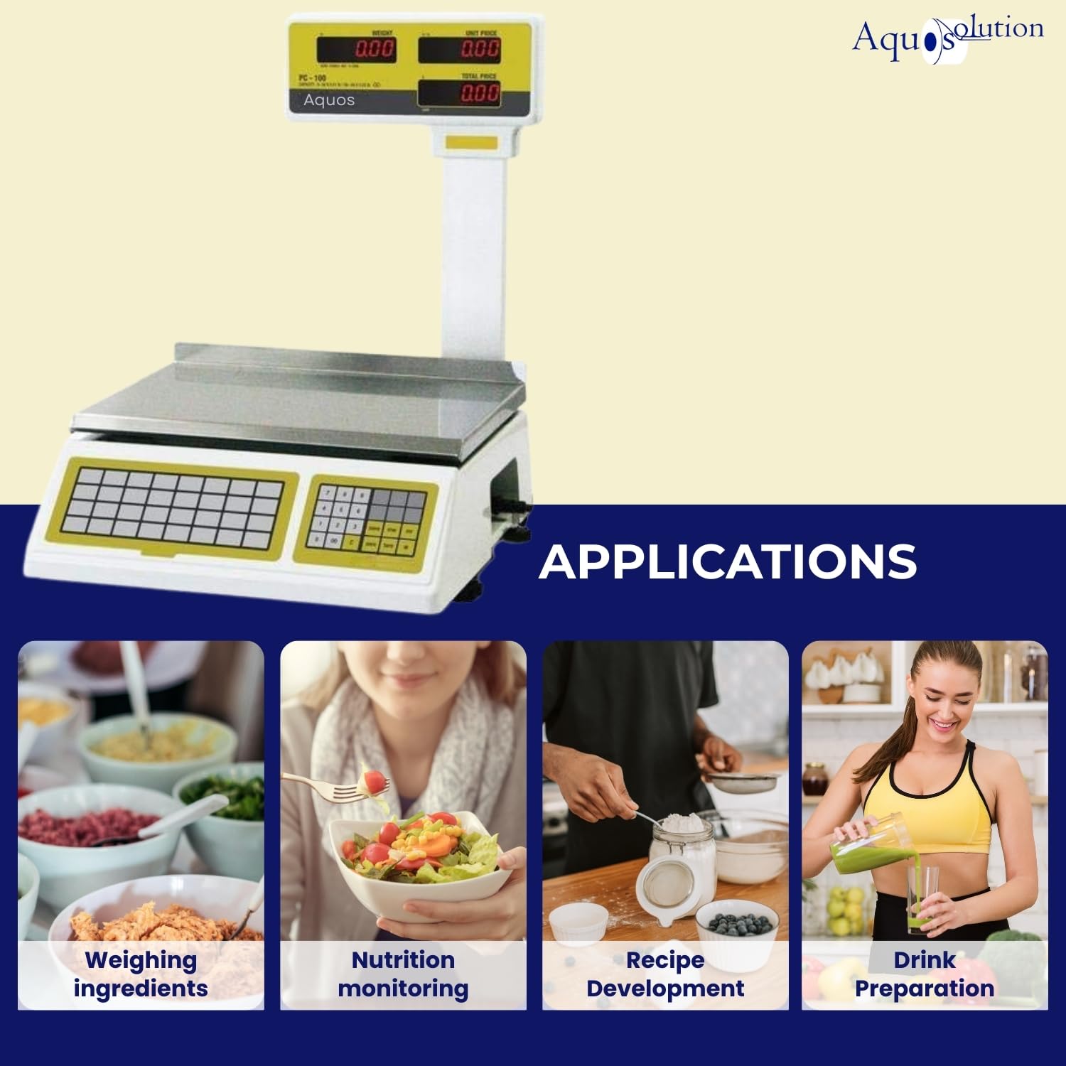 Easy Weigh PC-100 60lb Capacity Price Digital Computing Scale Legal for Trade Class III Deli Produce Grocery Meat Kitchen NTEP
